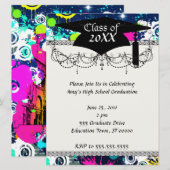 アーバンシティの落書き 絵の具の飛沫 卒業式 招待状 (正面/裏面)