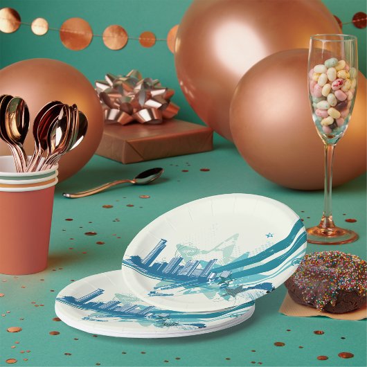 アーバンシティスケープ紙プレート ペーパープレート