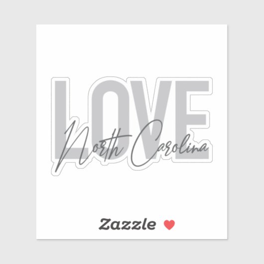 アーバンシンプルドモダンデザインラブノースカロライナ シール (シート)