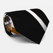 アーバンジオメトリーブラックホワイト シエナブラウン ネクタイ (ロール)