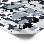 アーバンスタイルシルバーグレーデジタルカモフラージュ ポスター (角)