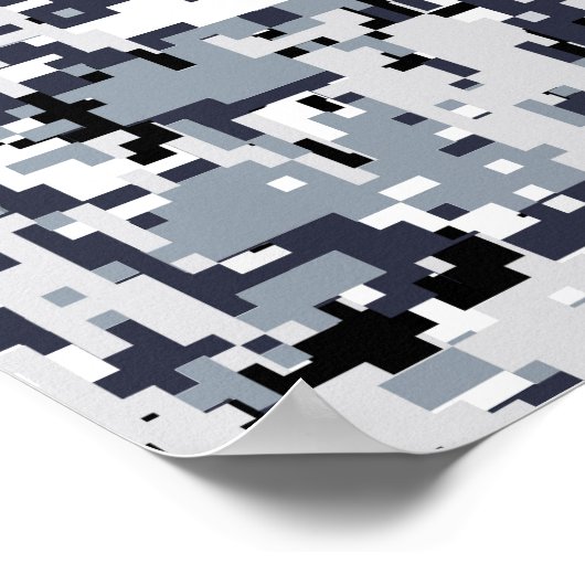 アーバンスタイルシルバーグレーデジタルカモフラージュ ポスター (角)