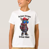 アーバンストライプビーブ長袖ゼブラティー Tシャツ (正面)