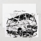 アーバンストリートアート抽象砕けたヴィンテージバン 案内状 (正面/裏面)