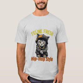 アーバンストリートスタイルの猫 - ヒップホップレジェンドキティ 🎸🔥 Tシャツ