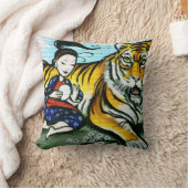 アーバンタイガー芸者グラフィティアート クッション (ブランケット)