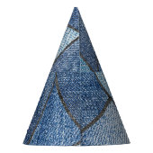アーバンデニム動揺して：パッチワークデザイン パーティーハット (裏面)