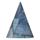 アーバンデニム動揺して：パッチワークデザイン パーティーハット (左)