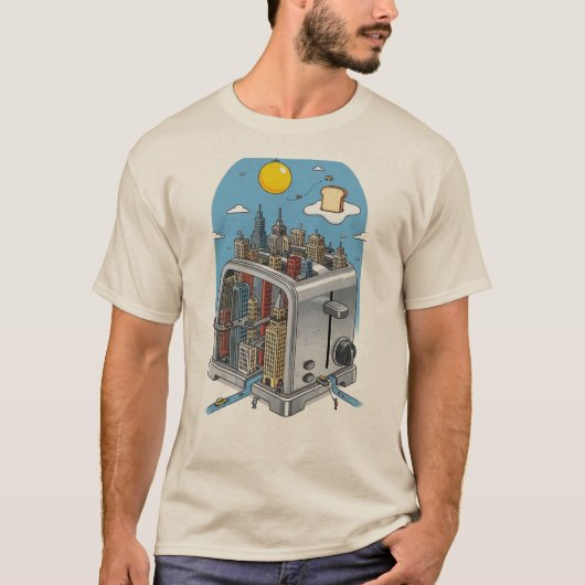 アーバントースト – Surreal CityscapeトースターTシャツ Tシャツ (正面)