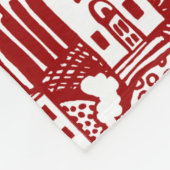 アーバンドリーム – ルビー赤と白 フリースブランケット (角)