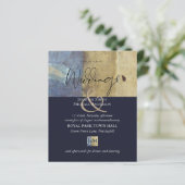 アーバンネイビーブルーモダンバジェット結婚式招待状 (スタンド正面)