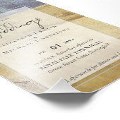 アーバンネイビーブルーモダンバジェット結婚式招待状 フォトプリント            (角)