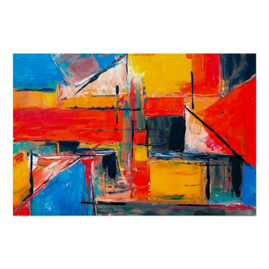 アーバンパルス抽象芸術アート ポスター (正面)