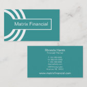 アーバンヒップスタービジネスカード、ティール(緑がかった色) 名刺 (正面/裏面)