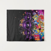 アーバンヒップホップクラブミュージックDJスピーカーの背景 タペストリー (正面(横))