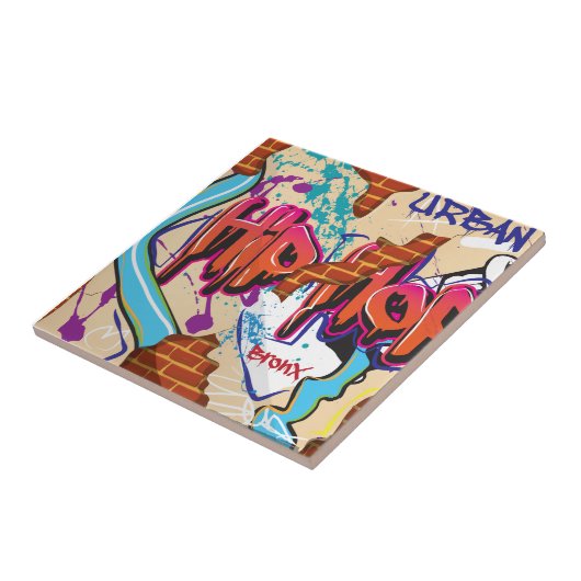 アーバンヒップホップグラフィティウォール。 タイル (側面)