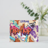 アーバンヒップホップグラフィティウォール。 ポストカード (スタンド正面)