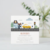 アーバンビークル道路任意の年齢誕生日招待状 サンキューカード (スタンド正面)