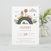 アーバンビークル道路任意の年齢誕生日招待状 サンキューカード (スタンド正面)