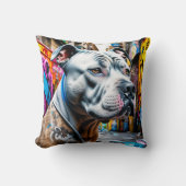 アーバンピットブルシティ通りアートグラフィティ クッション (正面)