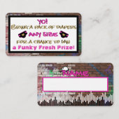 アーバンピンク&ブラックヒップホップおむつラッフル エンクロージャーカード (正面/裏面)