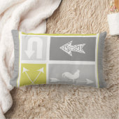 アーバンファームチキンズグレーイエロールースター ランバークッション (ブランケット)