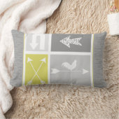 アーバンファームチキンズグレーイエロールースター ランバークッション (ブランケット)