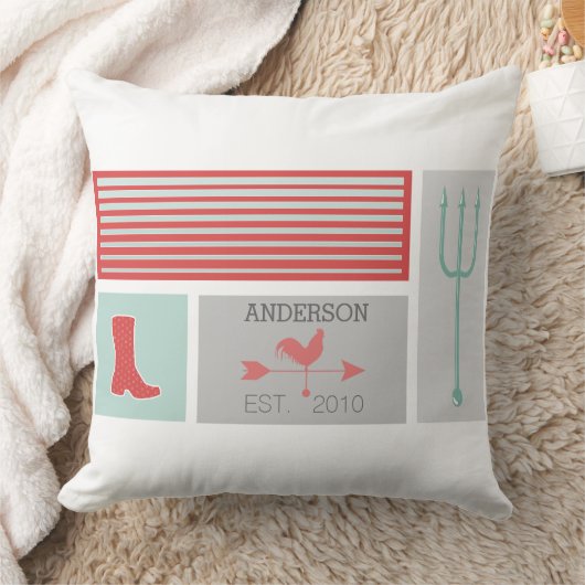 アーバンファームパターン クッション (ブランケット)