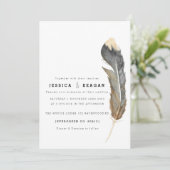 アーバンフェザーウェディング招待 招待状 (スタンド正面)