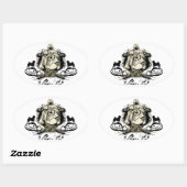 アーバンフローリッシュシャール平ステッカー 楕円形シール (シート)