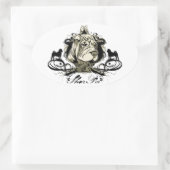 アーバンフローリッシュシャール平ステッカー 楕円形シール (バッグ)