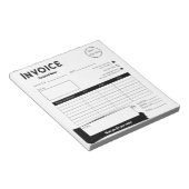 アーバンブラックとホワイトロゴのスモールビジネスインボイス ノートパッド (アングル)