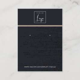 アーバンブラッククラフトドットスタッドイヤリングディスプレイカード 名刺