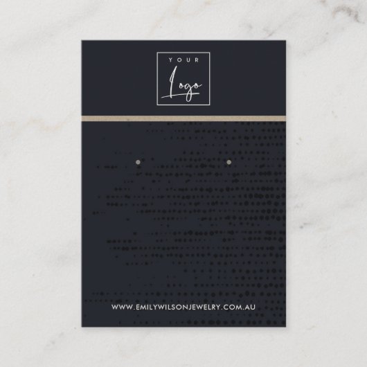 アーバンブラッククラフトドットスタッドイヤリングディスプレイカード 名刺 (正面)