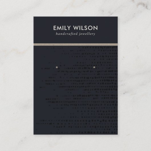 アーバンブラッククラフトドットスタッドイヤリングディスプレイカード 名刺 (正面)