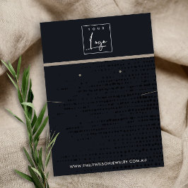 アーバンブラッククラフトドットネックレスイヤリングディスプレイ 名刺