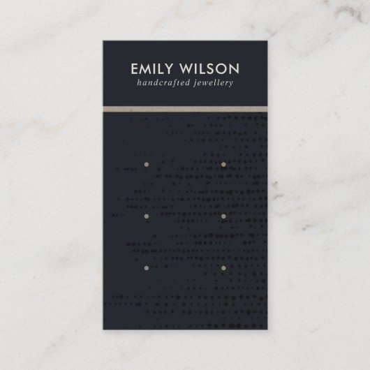アーバンブラッククラフトドット3スタッドイヤリングディスプレイカード 名刺 (正面)