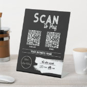 アーバンブラック2 QRコード入れショップのスキャンを支払う 台座サイン (インサイチュ)