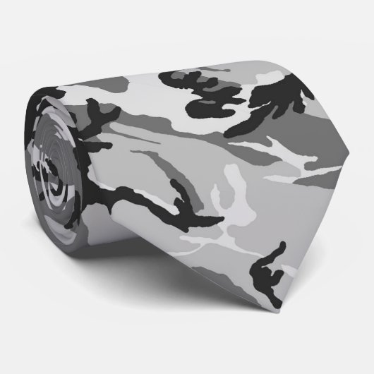 アーバンブラック&グレーカモフラージュ ネクタイ (ロール)