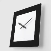 アーバンホットティプレインピアートブラック&ホワイトクロック スクエア壁時計 (傾斜)
