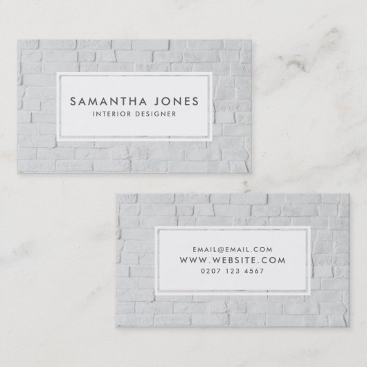 アーバンホワイトブリックシンプルインテリアデザイモダンナー 名刺 (正面/裏面)