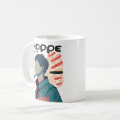 アーバンホープ - 抽象的な肖像画イラスト コーヒーマグカップ (正面左)