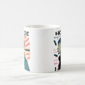 アーバンホープ - 抽象的な肖像画イラスト コーヒーマグカップ (中央)