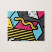 アーバンポップ・アートのアート抽象芸術幾何学的キューブモノグラム ジグソーパズル (横)