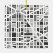 アーバンマップZIPコード建築デザイン モダン セラミックオーナメント (裏面)