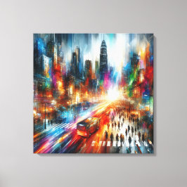 アーバンミラージュ：抽象芸術の街並み キャンバスプリント