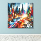 アーバンミラージュ：抽象芸術の街並み キャンバスプリント (インサイチュ (ウッドフロア))