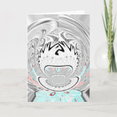 アーバンモダンアッシュグレーフローラ抽象芸術パターンアート カード (正面)