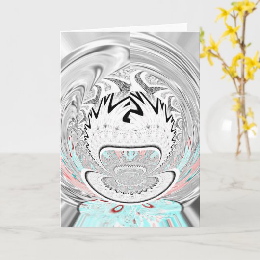 アーバンモダンアッシュグレーフローラ抽象芸術パターンアート カード (黄色い花)