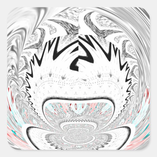 アーバンモダンアッシュグレーフローラ抽象芸術パターンアート スクエアシール (正面)